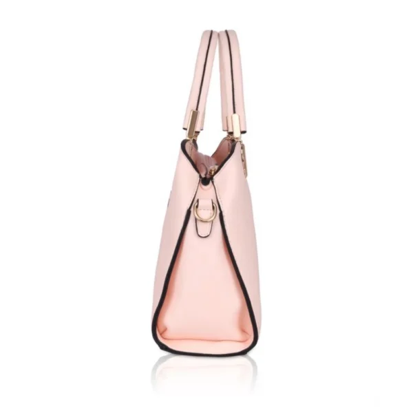 Women's Faux Leather Solid Handbag (Pink) - Image 5