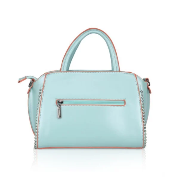 Women's Faux Leather Metal Beads Handbag (Green) - Image 4