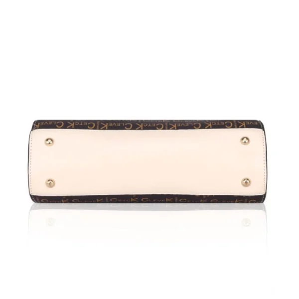 Women's Faux Leather Printed Handbag (Beige) - Image 5