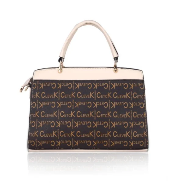 Women's Faux Leather Printed Handbag (Beige) - Image 6