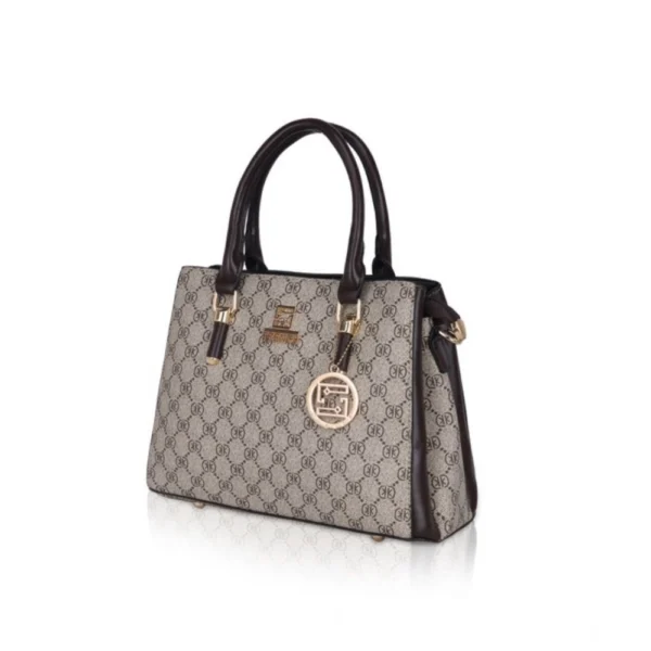 Women's Faux Leather Printed Handbag (Coffee) - Image 6