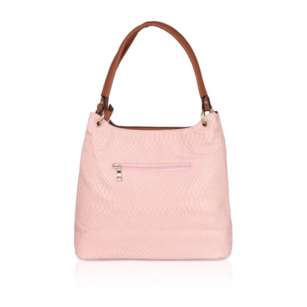 Women's Faux Leather Printed Tote Bag (Pink) - Image 4