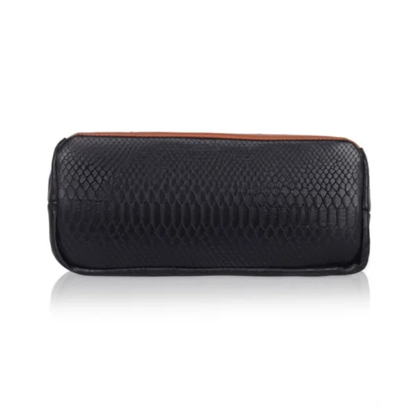 Women's Faux Leather Textured Tote Bag (Black) - Image 3