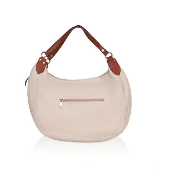 Women's Faux Leather Solid Tote Bag (White) - Image 3