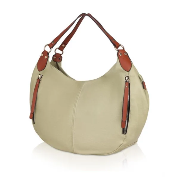 Women's Faux Leather Solid Tote Bag (Beige) - Image 6