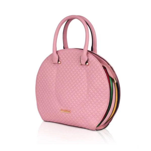 Women's Faux Leather Printed Adjustable Long Belt Handbag (Pink) - Image 6