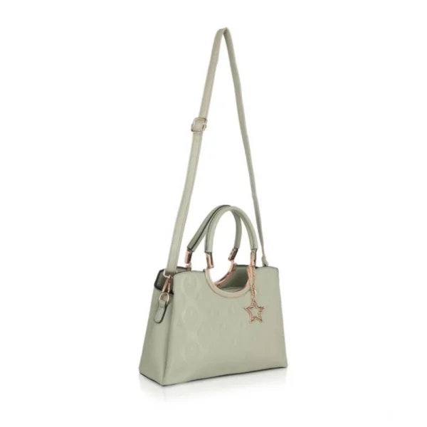 Women's Faux Leather Printed Adjustable Long Belt Handbag (Green) - Image 2
