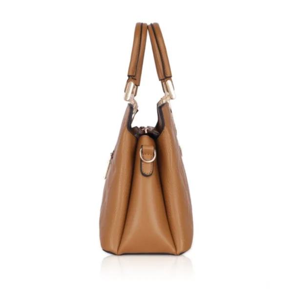 Women's Faux Leather Printed Adjustable Long Belt Handbag (Brown) - Image 5