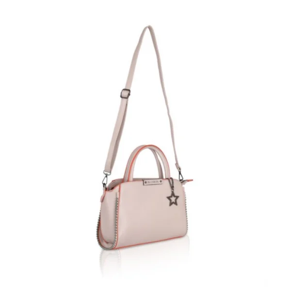 Women's Faux Leather Metal Beads Handbag (Khaki) - Image 2