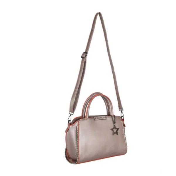 Women's Faux Leather Metal Beads Handbag (Bronze) - Image 2