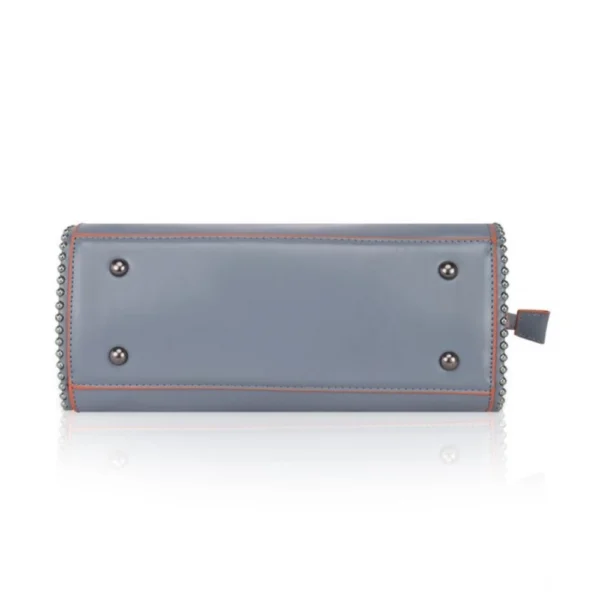 Women's Faux Leather Metal Beads Handbag (Grey) - Image 3