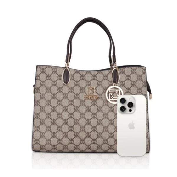 Women's Faux Leather Printed Handbag (Coffee) - Image 2