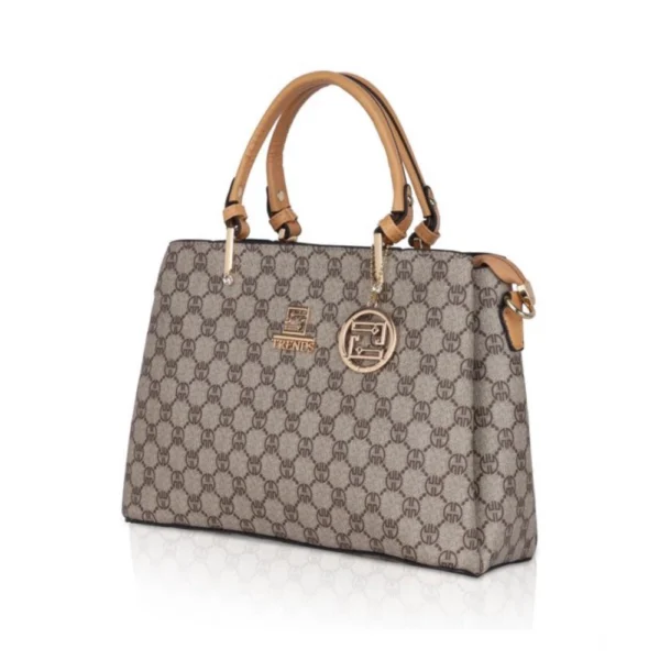 Women's Faux Leather Printed Handbag (Camel) - Image 6
