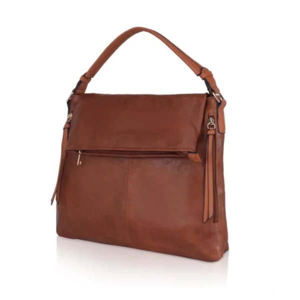 Women's Faux Leather Solid Sling Bag (Brown) - Image 6