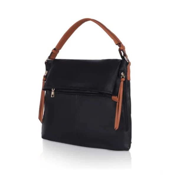 Women's Faux Leather Solid Sling Bag (Black) - Image 6