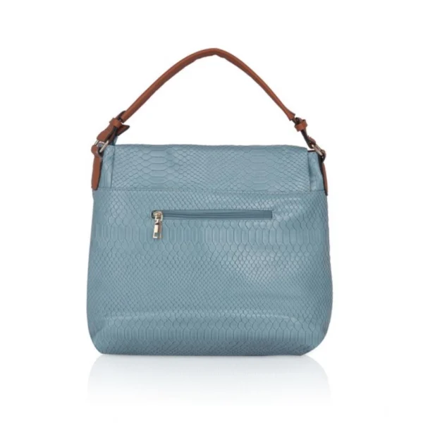 Women's Faux Leather Textured Sling Bag (Blue) - Image 4