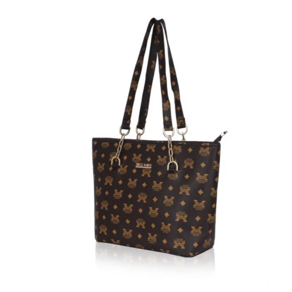 Women's Faux Leather Printed Tote Bag (Brown) - Image 4