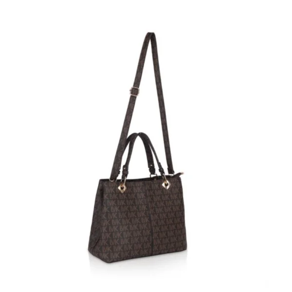 Women's Faux Leather Printed Handheld Bag (Brown) - Image 3