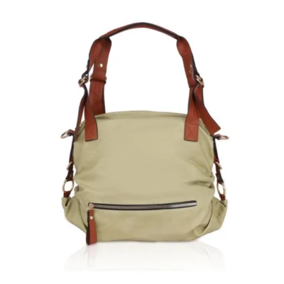 Women's Faux Leather Solid Tote Bag (Green)