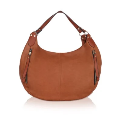 Women's Faux Leather Solid Tote Bag (Brown)