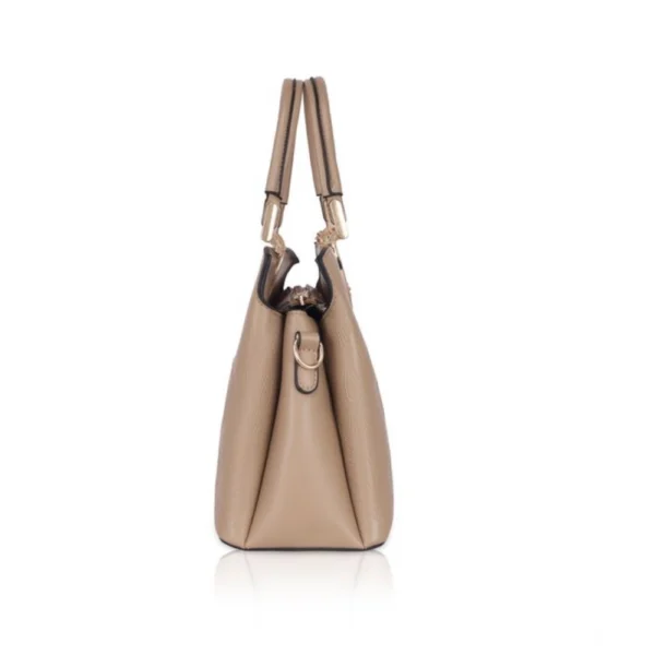 Women's Faux Leather Printed Adjustable Long Belt Handbag (Khaki) - Image 5