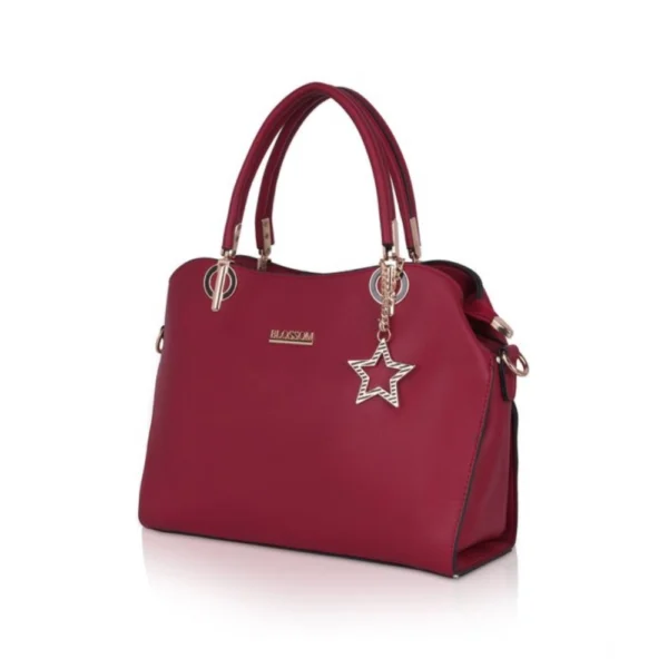 Women's Faux Leather Solid Handbag (Maroon) - Image 6