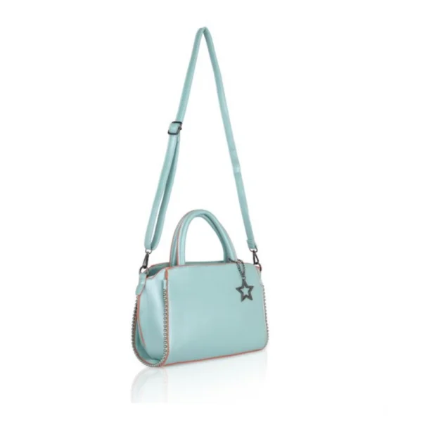 Women's Faux Leather Metal Beads Handbag (Green) - Image 2