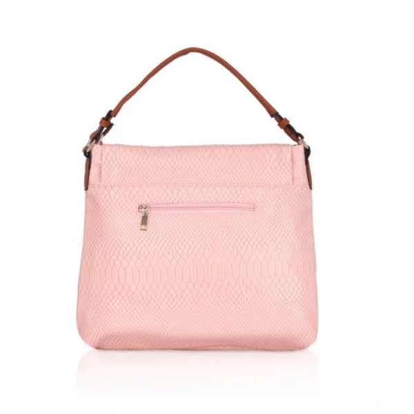 Women's Faux Leather Textured Sling Bag (Pink) - Image 4