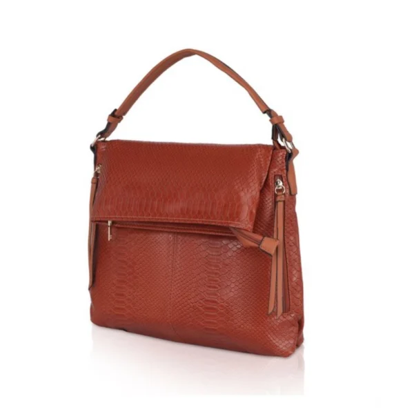 Women's Faux Leather Textured Sling Bag (Brown ) - Image 6