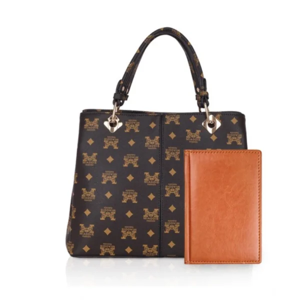 Women's Faux Leather Printed Handheld Bag (Brown ) - Image 6