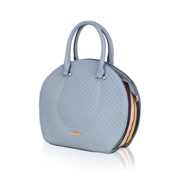 Women's Faux Leather Printed Adjustable Long Belt Handbag (Blue) - Image 6