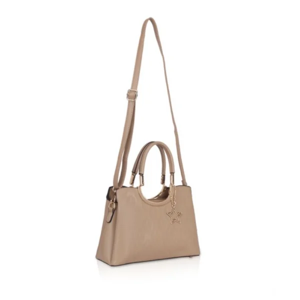 Women's Faux Leather Printed Adjustable Long Belt Handbag (Khaki) - Image 2