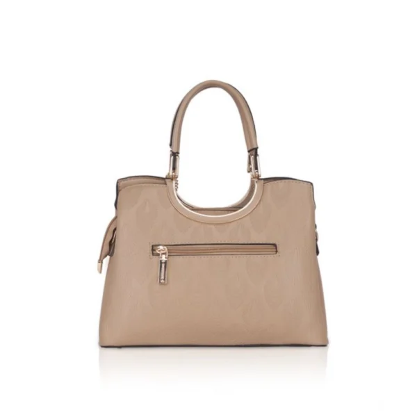 Women's Faux Leather Printed Adjustable Long Belt Handbag (Khaki) - Image 4