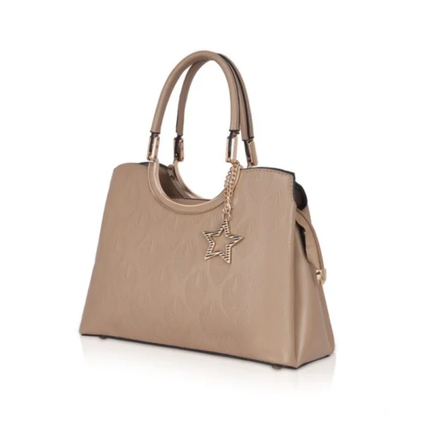 Women's Faux Leather Printed Adjustable Long Belt Handbag (Khaki) - Image 6