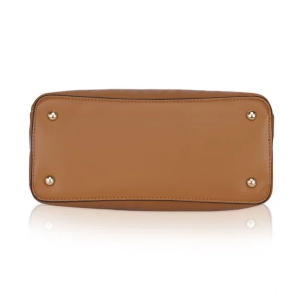 Women's Faux Leather Printed Adjustable Long Belt Handbag (Brown) - Image 3