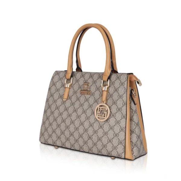 Women's Faux Leather Printed Handbag (Camel) - Image 6