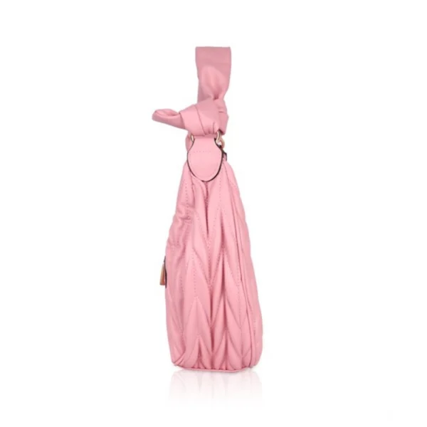Women's Faux Leather Textured Handbag (Pink) - Image 5
