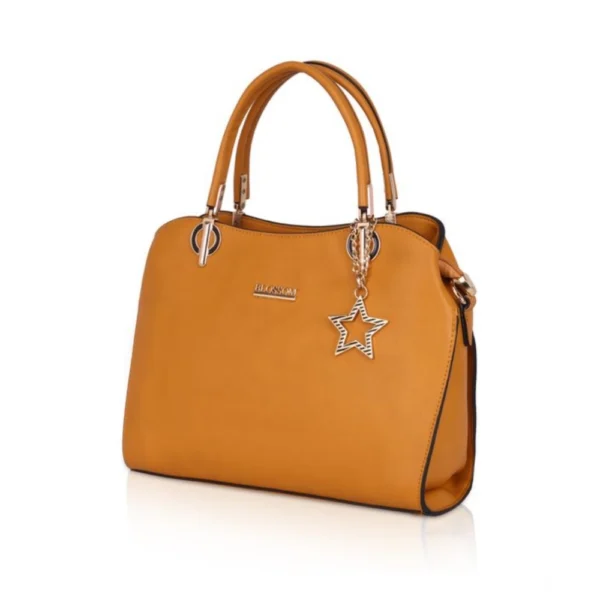 Women's Faux Leather Solid Handbag (Yellow) - Image 6