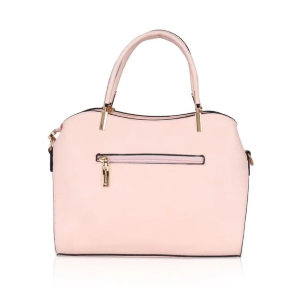 Women's Faux Leather Solid Handbag (Pink) - Image 4
