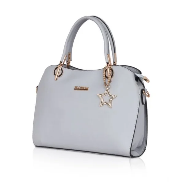 Women's Faux Leather Solid Handbag (Blue) - Image 5