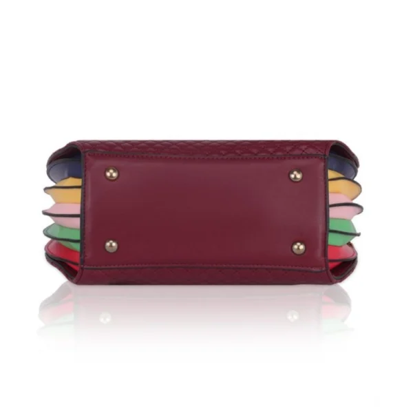 Women's Faux Leather Printed Adjustable Long Belt Handbag (Maroon) - Image 3