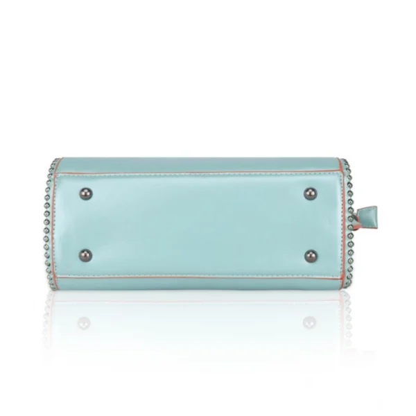 Women's Faux Leather Metal Beads Handbag (Green) - Image 3