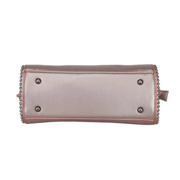 Women's Faux Leather Metal Beads Handbag (Bronze) - Image 3