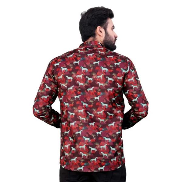 Men's Cotton Blended Printed Full Sleeve Shortkurta (Multicolor) - Image 6