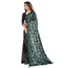 Women's Lycra Solid Saree With Unstitched Blouse (Green, 5.5 Mtr) - Image 4