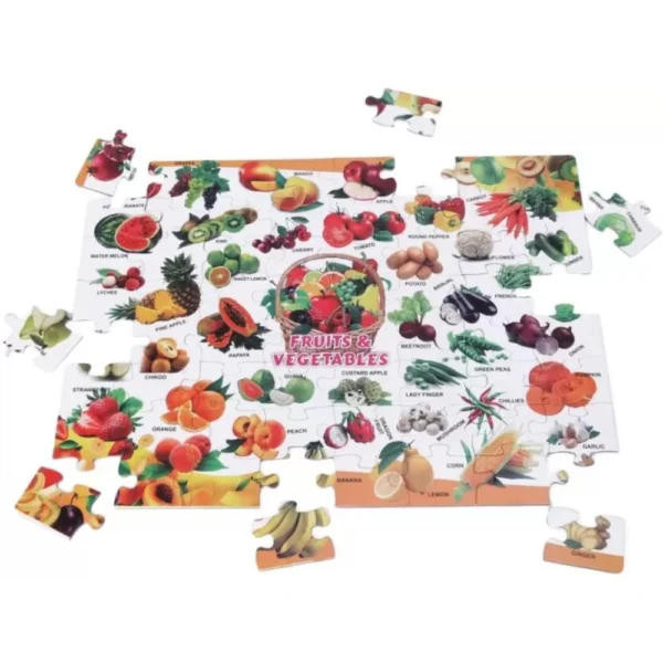 64_Pcs Set Fruits and Vegetables Puzzle | Cardboard | Educational Kids Collections>Toys | 4+ Years - Image 4