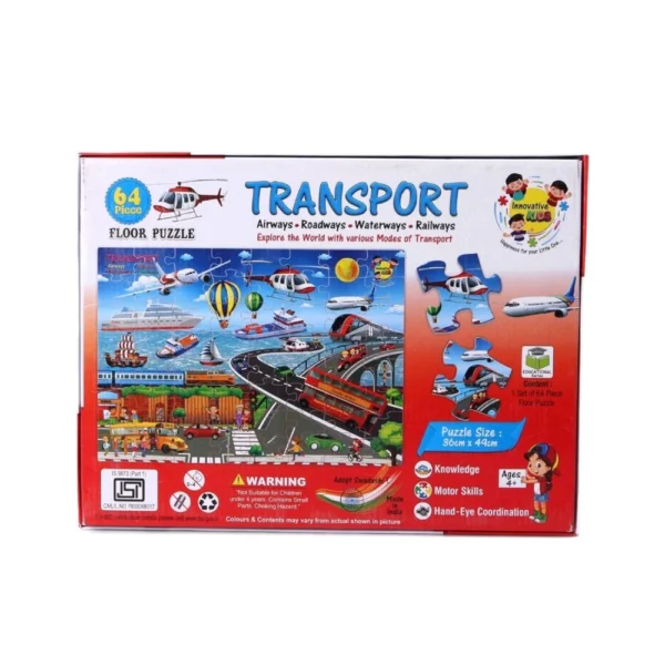 64_Pcs Set Transport Puzzle | Cardboard | Educational Kids Collections>Toys | 4+ Years - Image 2