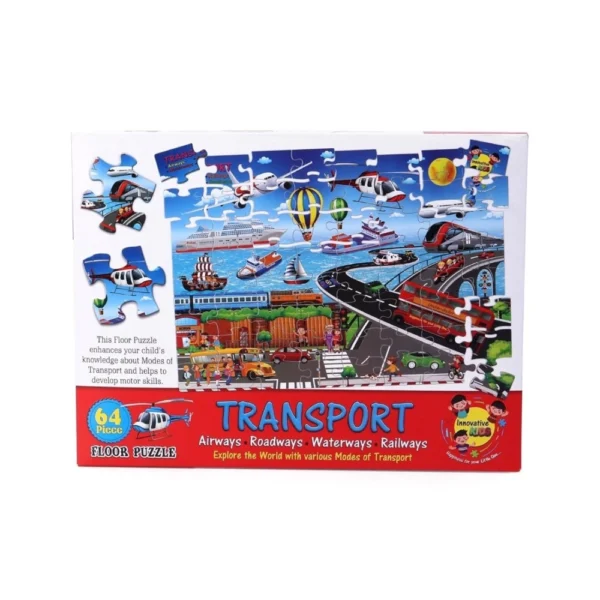 64_Pcs Set Transport Puzzle | Cardboard | Educational Kids Collections>Toys | 4+ Years - Image 3