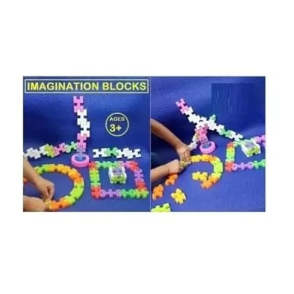 44_Pcs Set Imagination Puzzle Block Set | Plastic | Educational Kids Collections>Toys | 3+ Years - Image 2