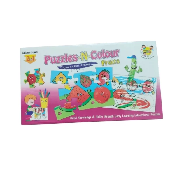 2 In 1 Puzzle & ColorsFtruit |   Cardboard  |   Educational Kids Collections>Toys| 3+ Years